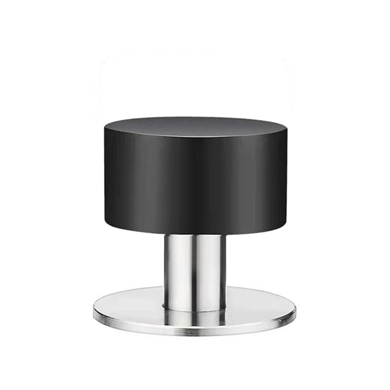 Self-Adhesive Stainless Steel Rubber Door Stopper - Black