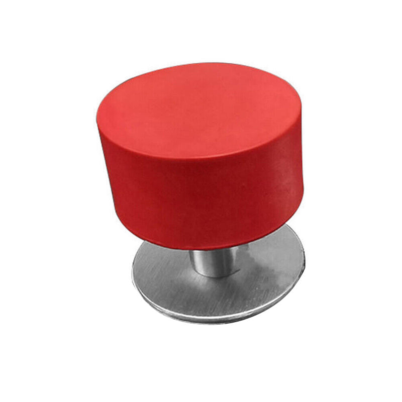 Self-Adhesive Stainless Steel Rubber Door Stopper - Red