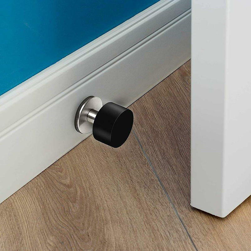 Black Self-Adhesive Stainless Steel Rubber Door Stopper