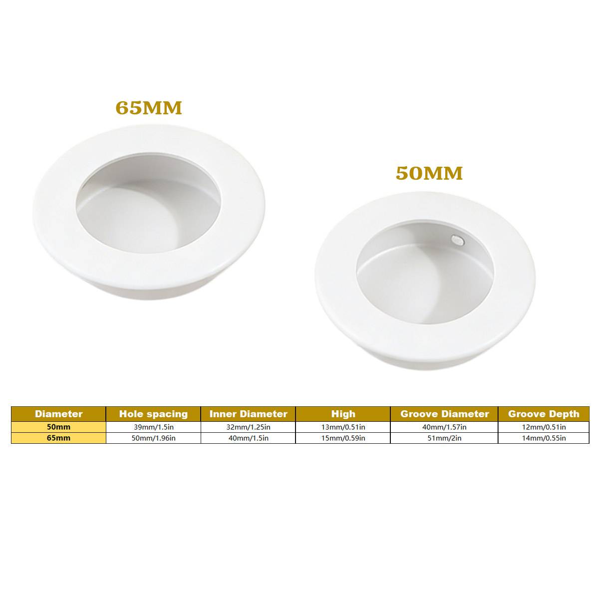 2 Pcs Embedded Handle for Cabinets and Drawers