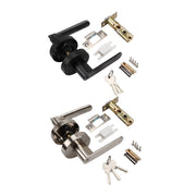 Black and Silver Interior Zinc Alloy Spherical Door Lock with Flat Handle