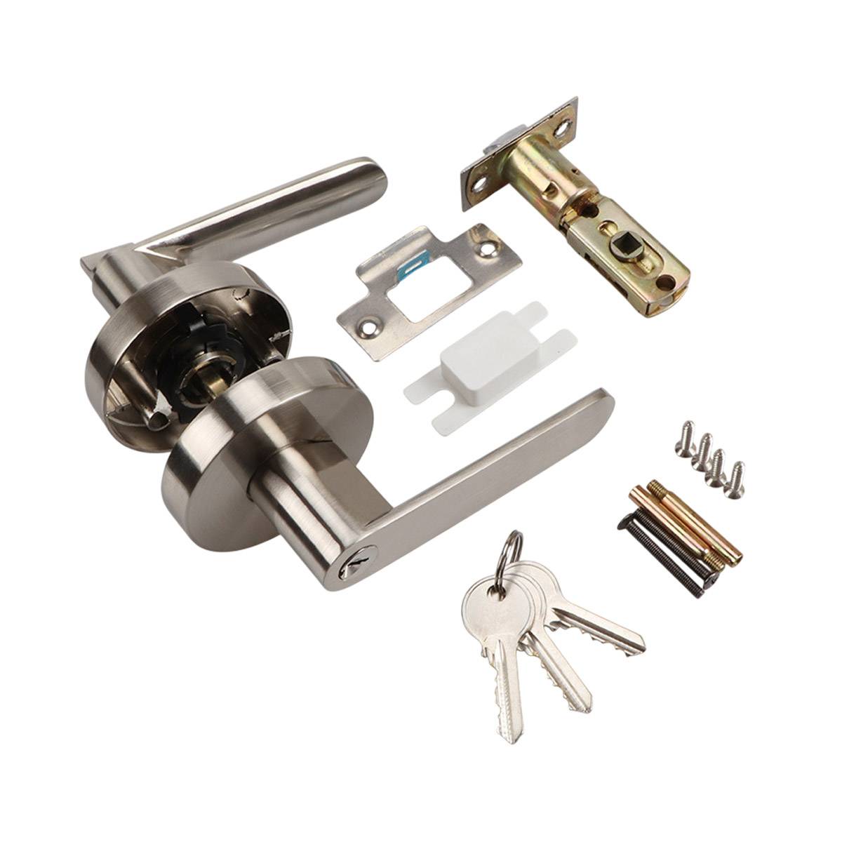 Black and Silver Interior Zinc Alloy Spherical Door Lock with Flat Handle