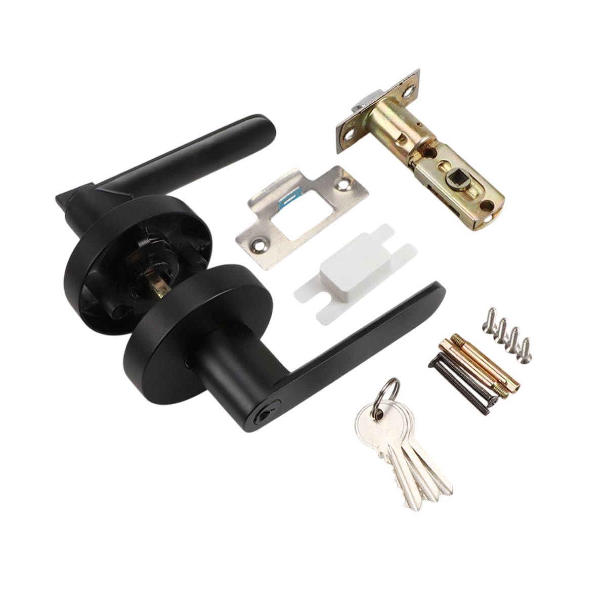 Black and Silver Interior Zinc Alloy Spherical Door Lock with Flat Handle