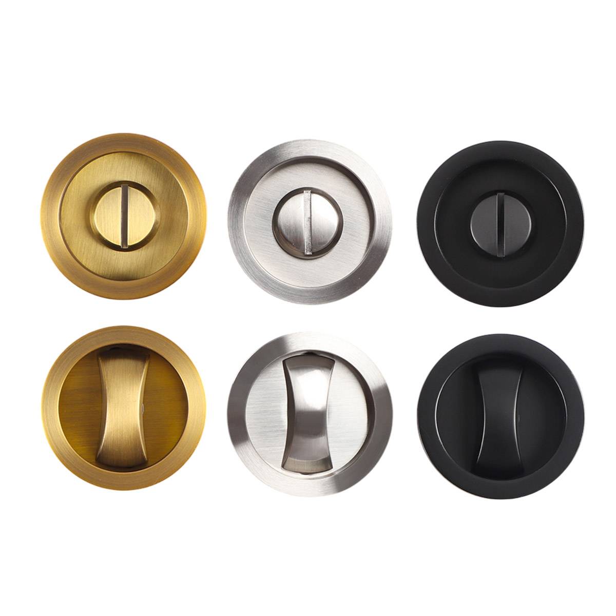 2 Pcs Round Sliding Door Lock with Large Knob