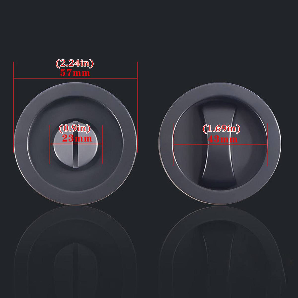 2 Pcs Round Sliding Door Lock with Large Knob