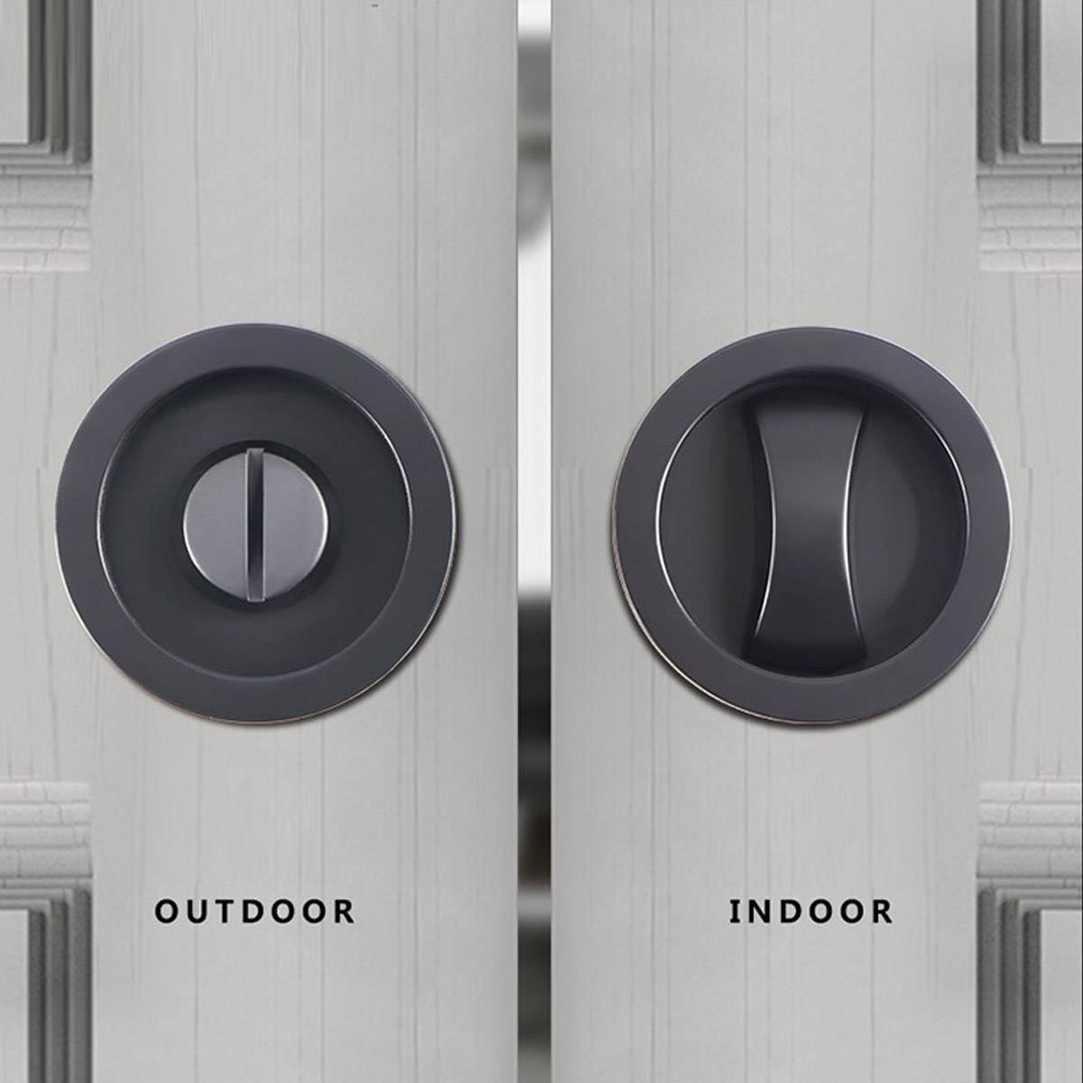 2 Pcs Round Sliding Door Lock with Large Knob