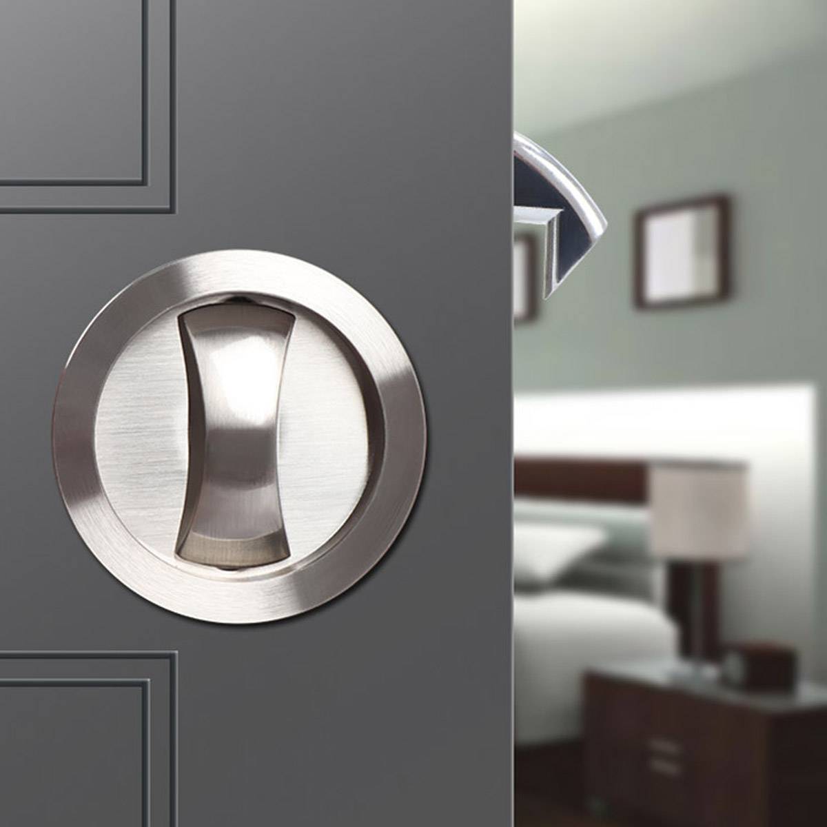 2 Pcs Round Sliding Door Lock with Large Knob