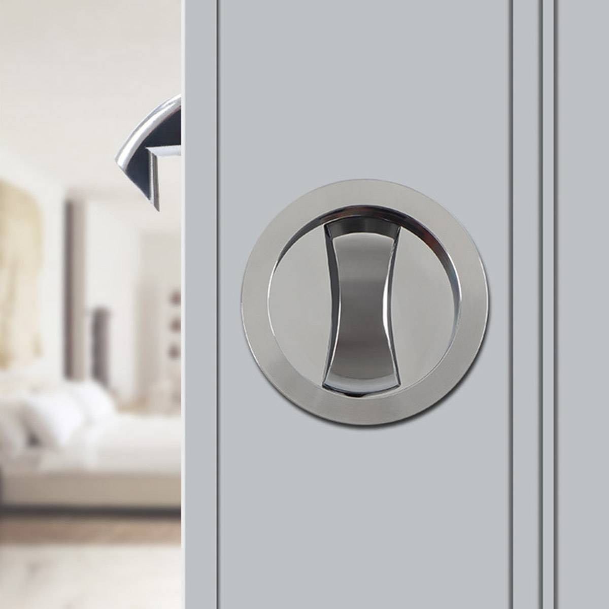 2 Pcs Round Sliding Door Lock with Large Knob