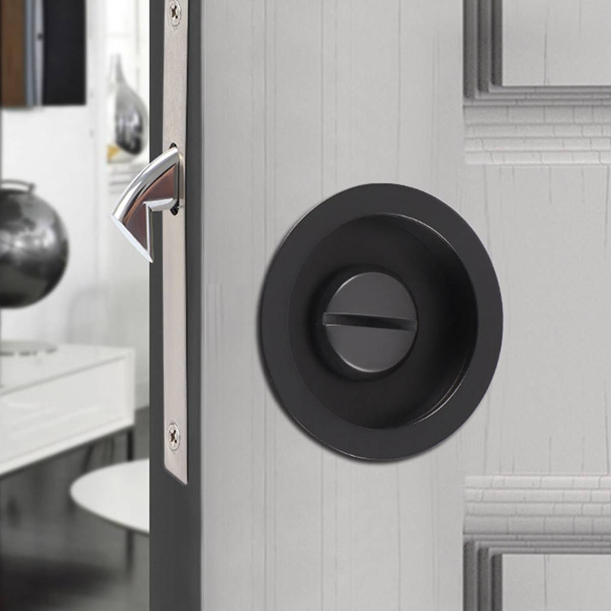 2 Pcs Round Sliding Door Lock with Large Knob