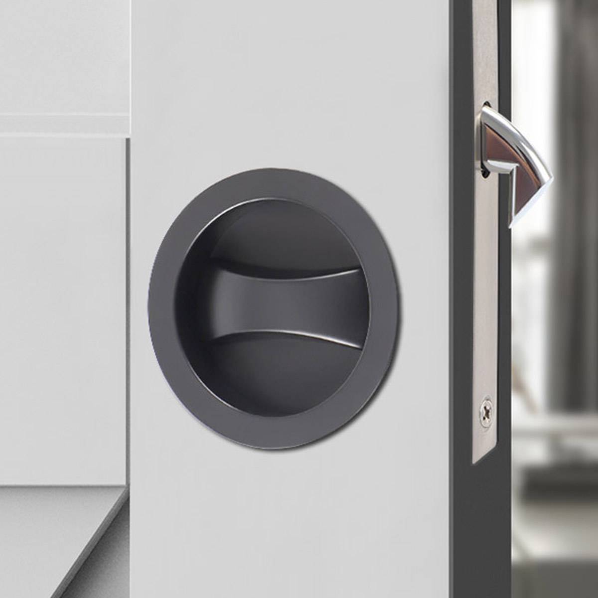 2 Pcs Round Sliding Door Lock with Large Knob