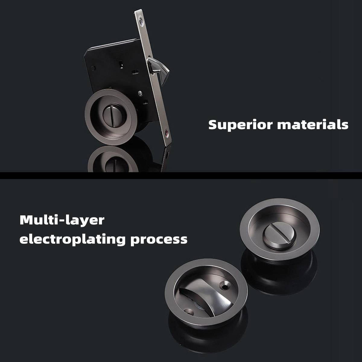 2 Pcs Round Sliding Door Lock with Large Knob