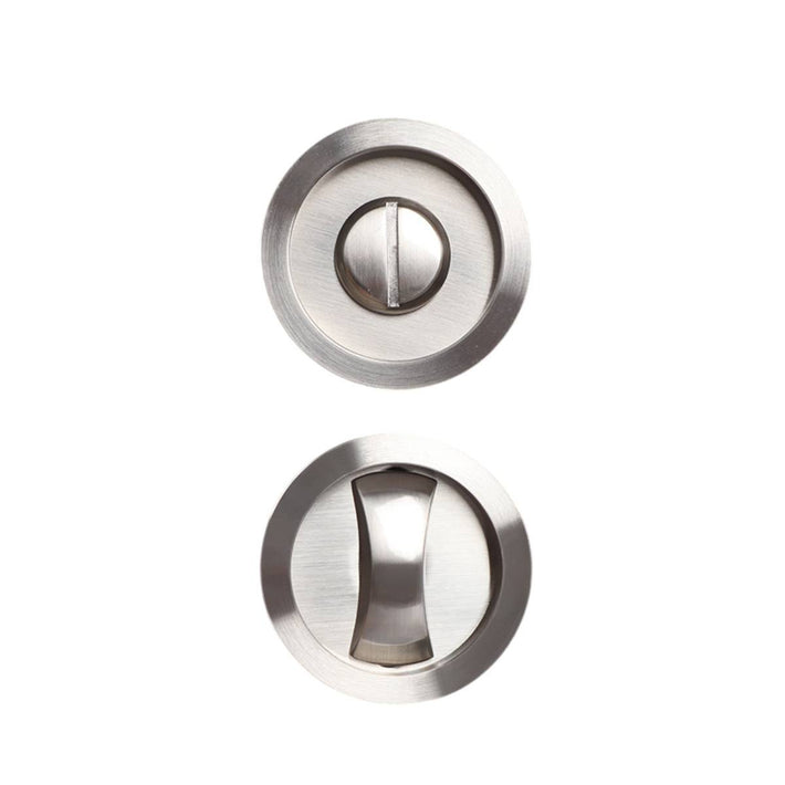 2 Pcs Round Sliding Door Lock with Large Knob - Silver