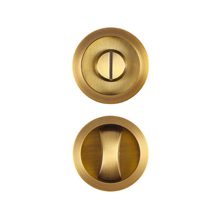2 Pcs Round Sliding Door Lock with Large Knob - Bronze