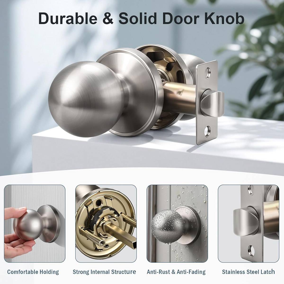 Rust Resistant Stainless Steel Keyless Spherical Door Lock