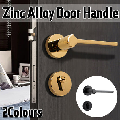 Zinc Alloy Interior Door Handle Lock Set for Bedroom Privacy