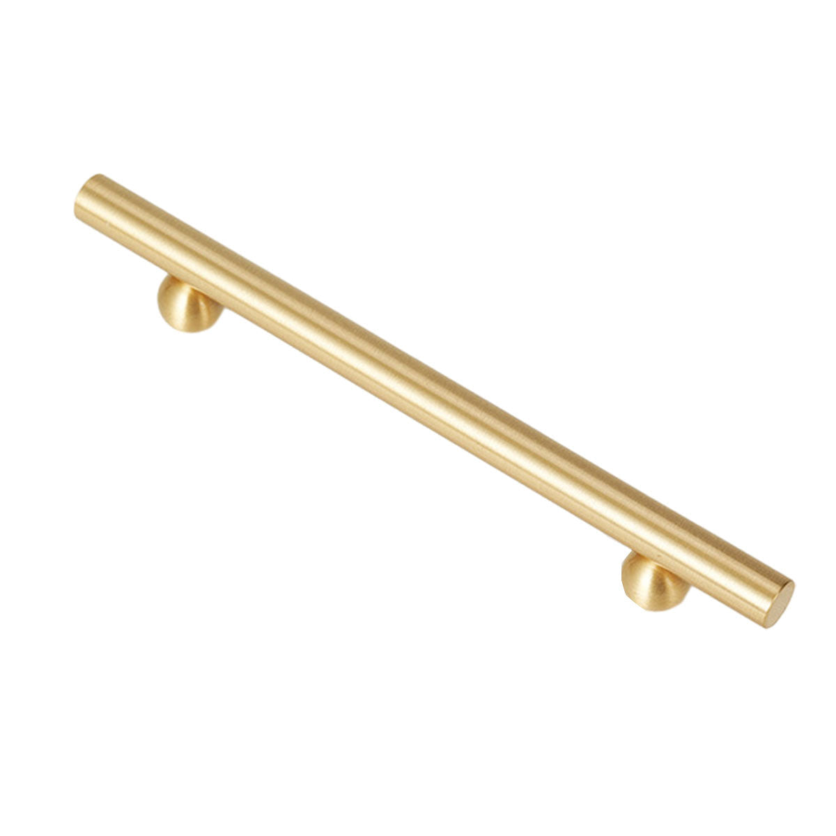 Brushed Brass Smooth Bar Cabinet Pull Handle 64-192mm
