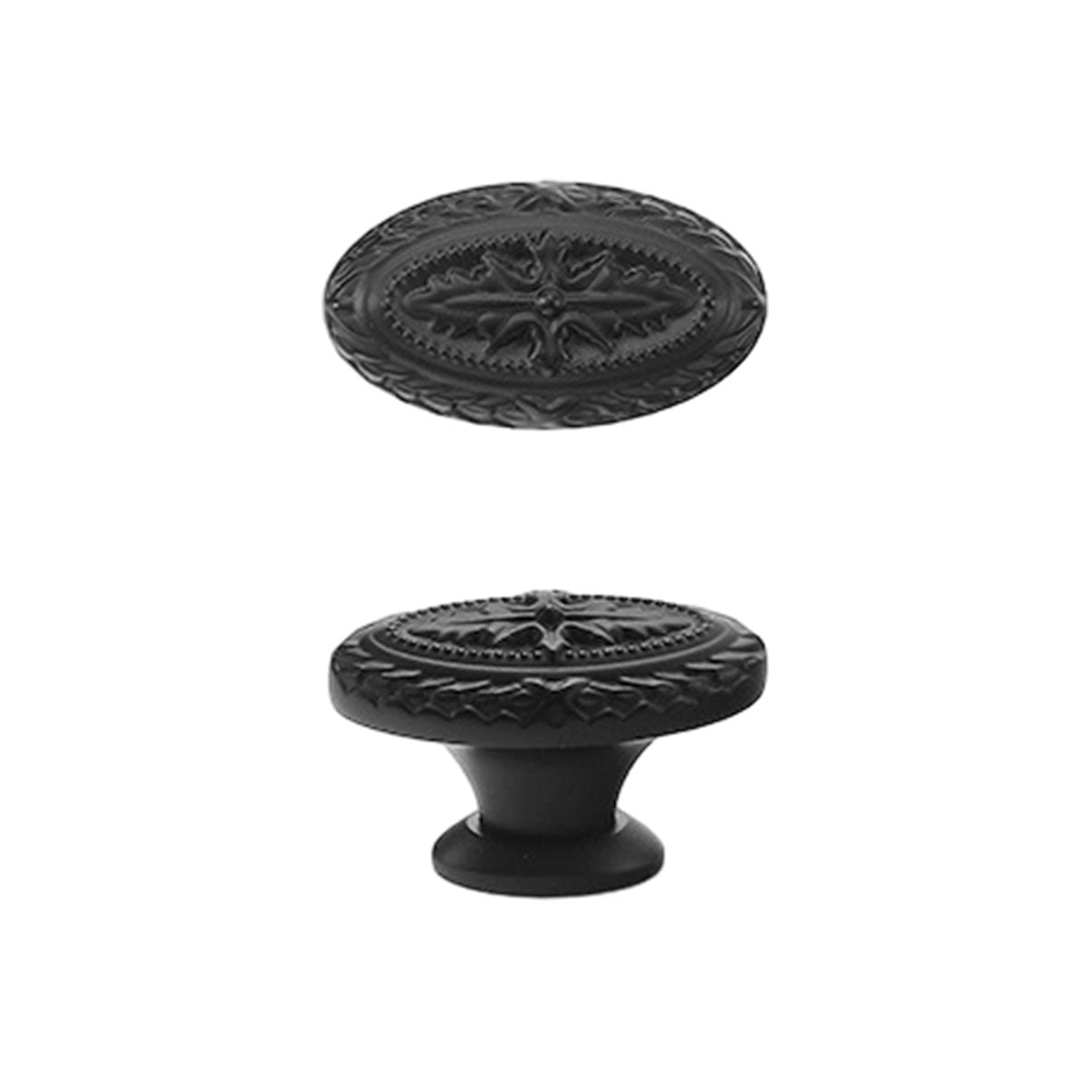 Cabinet Door Oval Knob 46x25x32mm - Black