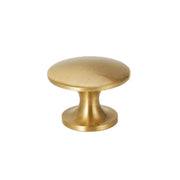Brushed Brass Cabinet Knob Single Hole - 5 Styles