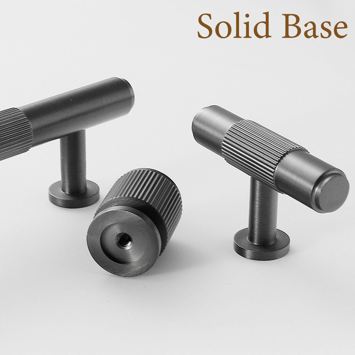 Modern Striped Metal Cabinet Handle in Gold or Black