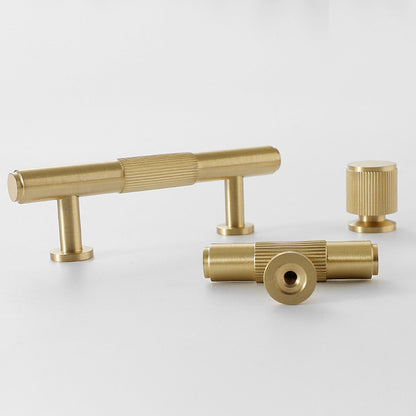 Modern Striped Metal Cabinet Handle in Gold or Black