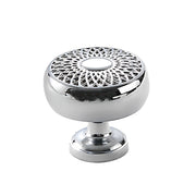 Silver Solid Brass Cupboard & Cabinet Knob Single Hole 32x29mm