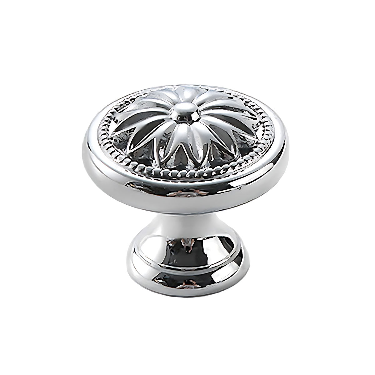 6 Styles Silver Solid Brass Cabinet Handle Single-Hole Mount