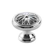 Silver Solid Brass Cupboard & Cabinet Knob Single Hole 30x27m