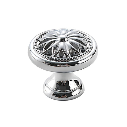 6 Styles Silver Solid Brass Cabinet Handle Single-Hole Mount