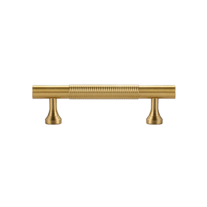 Gold Solid Brass Cabinet Handle with Textured Grip