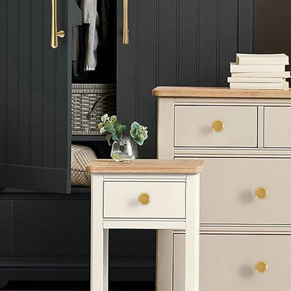 Octagonal Solid Brass Cabinet Handle with Brushed Finish