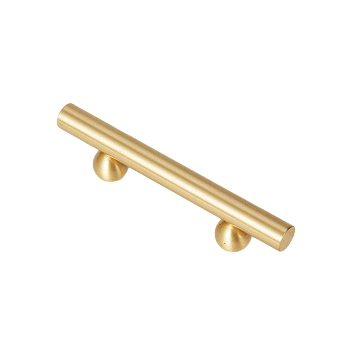 Brushed Brass Smooth Bar Cabinet Pull Handle 64-192mm