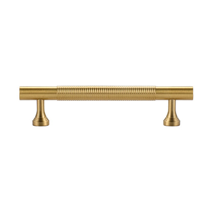 Gold Solid Brass Cabinet Handle with Textured Grip