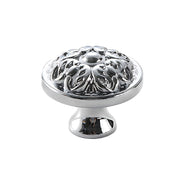 Silver Solid Brass Cupboard & Cabinet Knob Single Hole 32x26mm