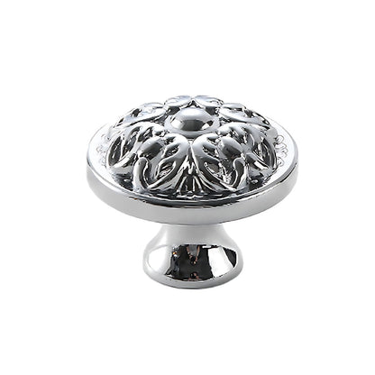 6 Styles Silver Solid Brass Cabinet Handle Single-Hole Mount