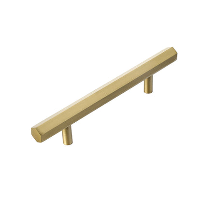 Hexagonal Gold Alloy Cabinet Handle with 64–224mm Options