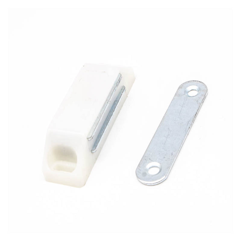 White Concealed Magnetic Cabinet Door Catch Set of 2