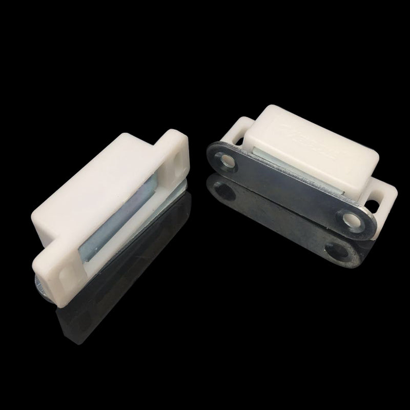 White Concealed Magnetic Cabinet Door Catch Set of 2