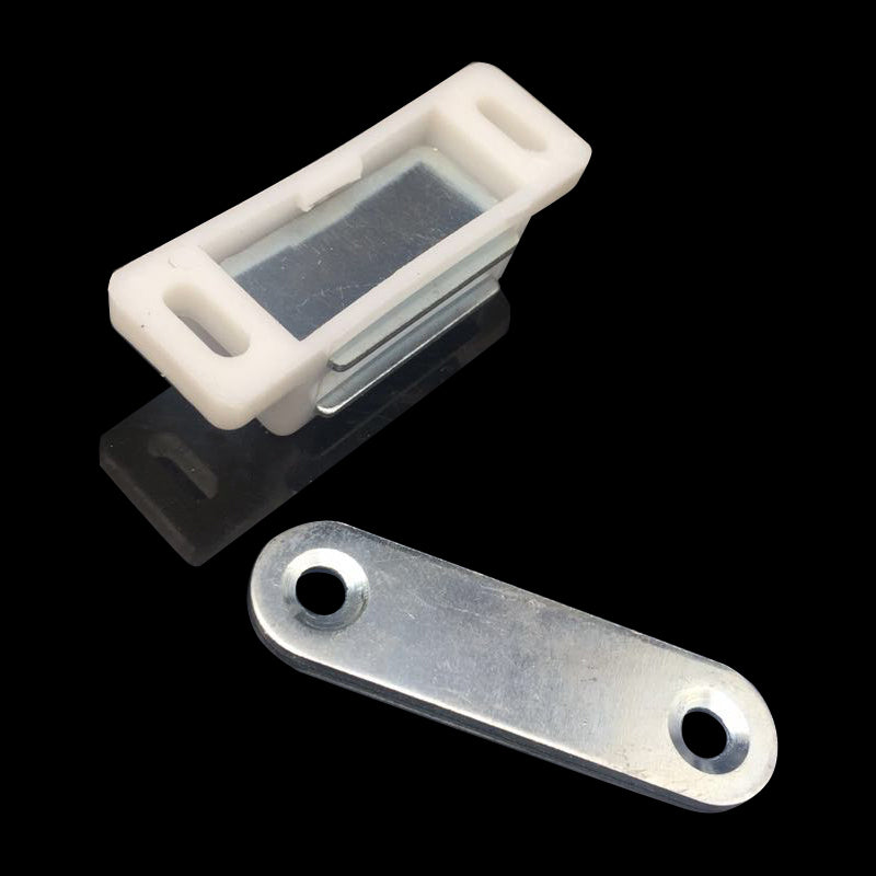 White Concealed Magnetic Cabinet Door Catch Set of 2