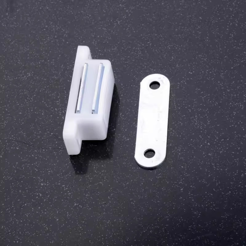 White Concealed Magnetic Cabinet Door Catch Set of 2