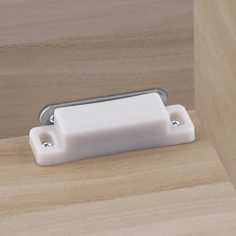 White Concealed Magnetic Cabinet Door Catch Set of 2