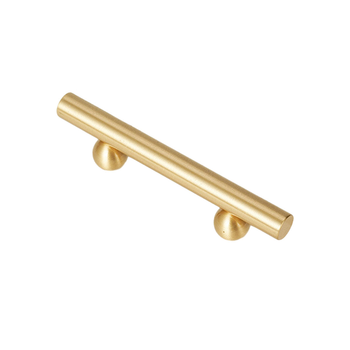 Brushed Brass Smooth Bar Cabinet Pull Handle 64-192mm