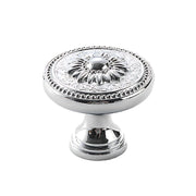 Silver Solid Brass Cupboard & Cabinet Knob Single Hole 32x28mm