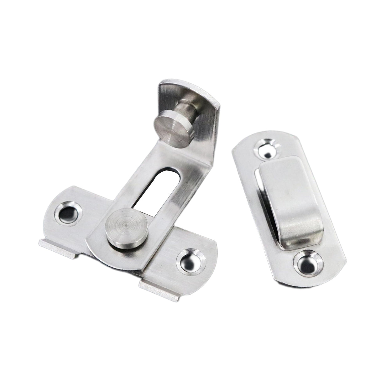 Silver Stainless Steel 90 Degree Sliding Door Safety Latch Set