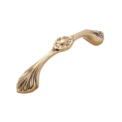 2 Hole Distances Pure Copper Cabinet Door Handle Gold Tone