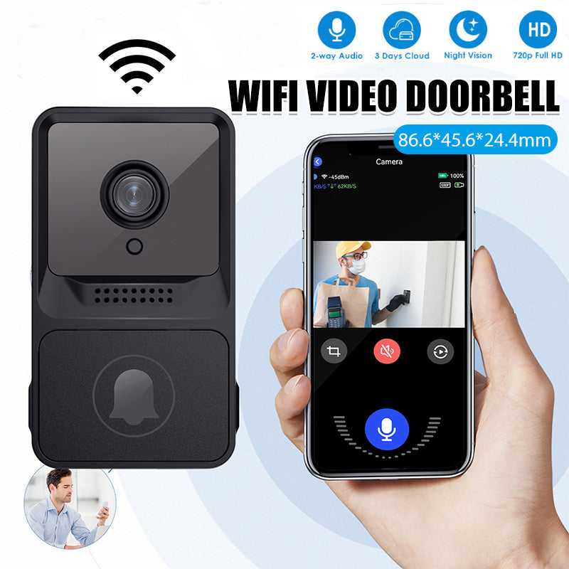 Wireless Video Doorbell with 120° Wide-Angle WiFi Intercom