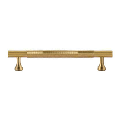 Gold Solid Brass Cabinet Handle with Textured Grip