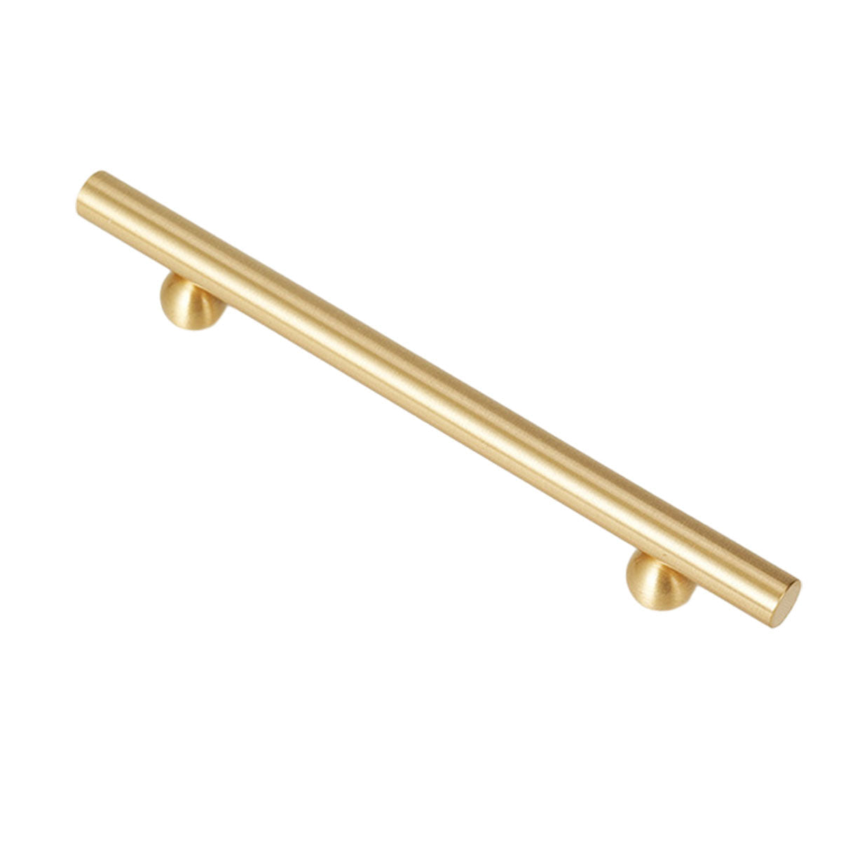 Brushed Brass Smooth Bar Cabinet Pull Handle 64-192mm