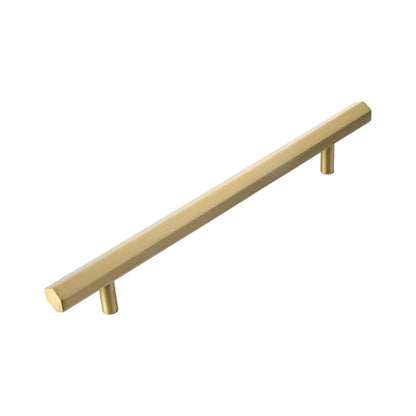 Hexagonal Gold Alloy Cabinet Handle with 64–224mm Options