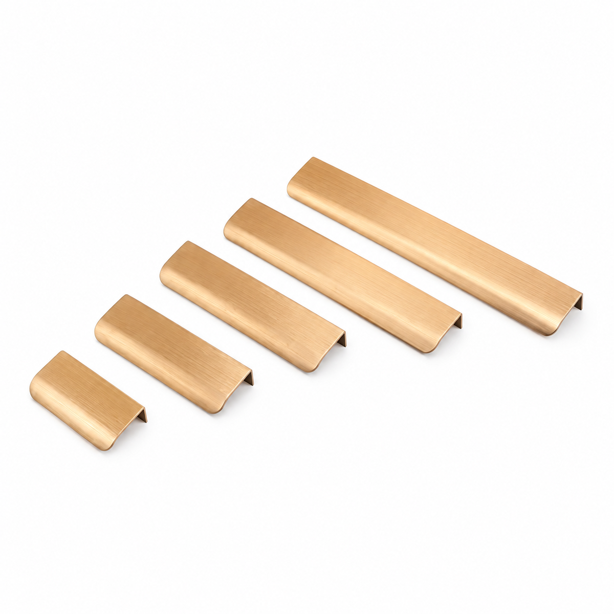Rose Gold Brass Finish Aluminum Alloy Lip Pull Cabinet Handle