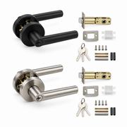 Black and Silver Interior Zinc Alloy Spherical Door Lock with Flat Handle